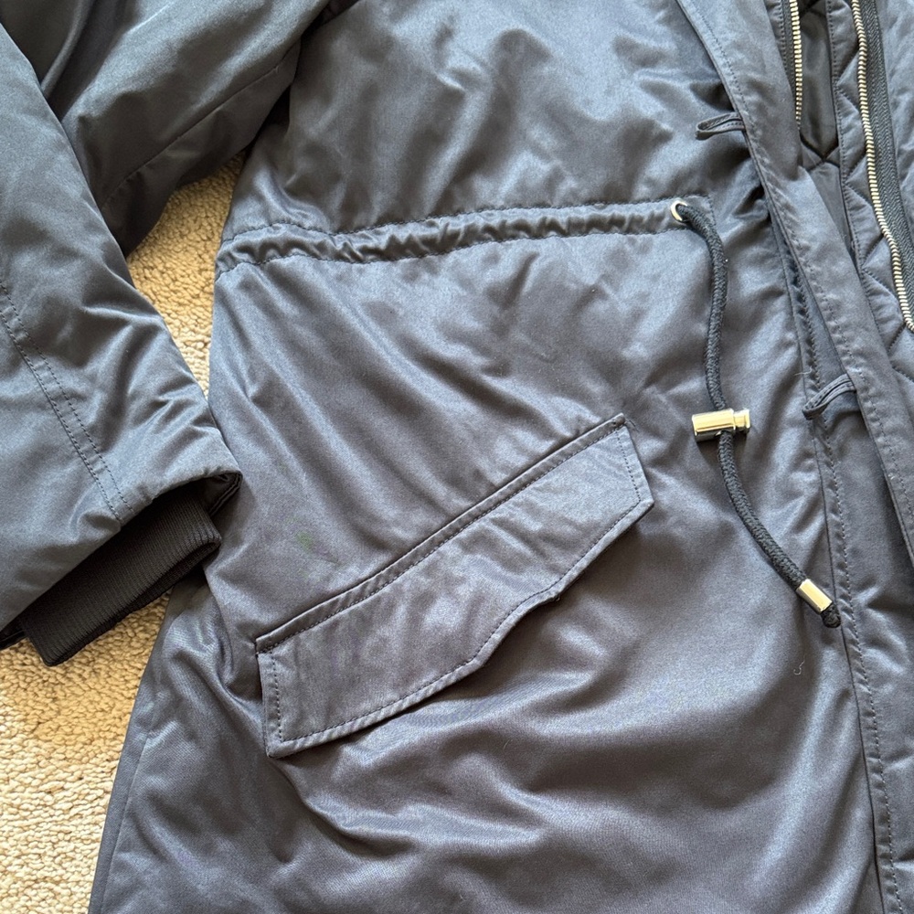 H&M Mama Maternity Navy Hooded Parka Coat - Picture 4 of 7